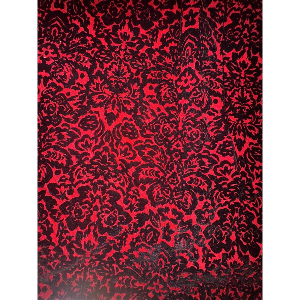 Chelsea & Theodore Embroidered Black Red Holiday Christmas Velvet Dress XL (J9) - Picture 2 of 4
